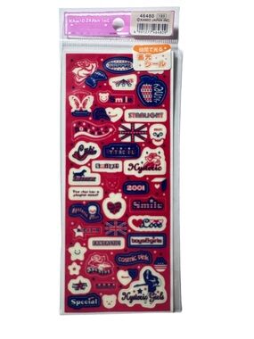 Vintage Kamio Petit Drop Stickers Japan GITD Luminous Glow Red Blue Y2K 2001